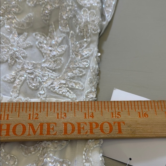 Lulus Momentous Love White Beaded Bustier Mesh Mermaid Maxi Dress Size Large - Picture 8 of 16